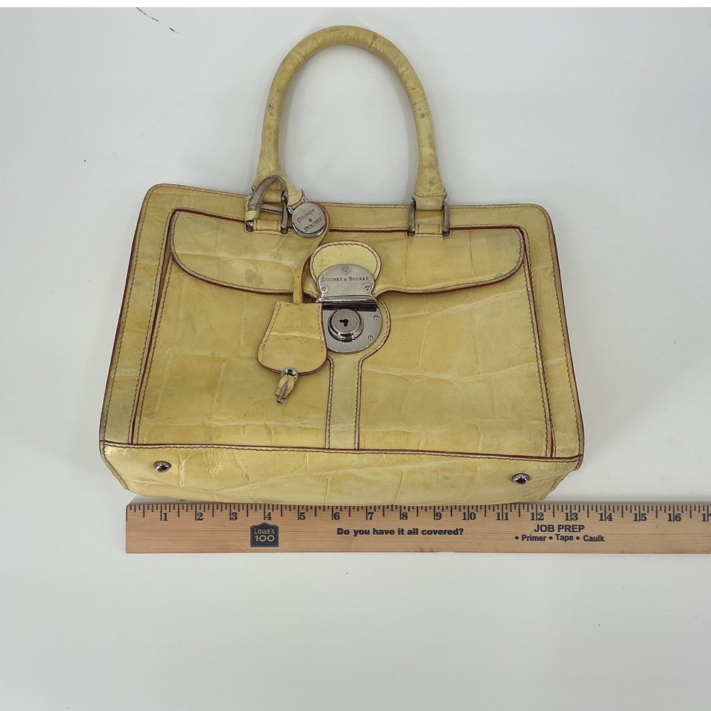 Dooney & Bourke Made in Italy Leather‎ Lock Satchel | Croco Embossed - Picture 13 of 14